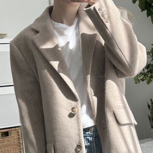 &OtherStories Oversized Wool Blazer in Sand 32 - Picture 5 of 14